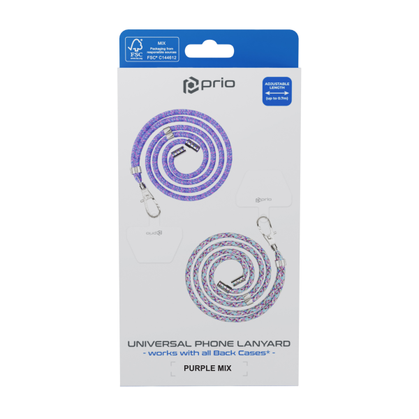 prio Universal Telefonsnor 0,7m lilla mix