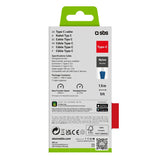 SBS TECABLETISSUETCCB USB-kabel USB 2.0 1,5 m USB C 0,48 Gbit/sek. 60 W Blå