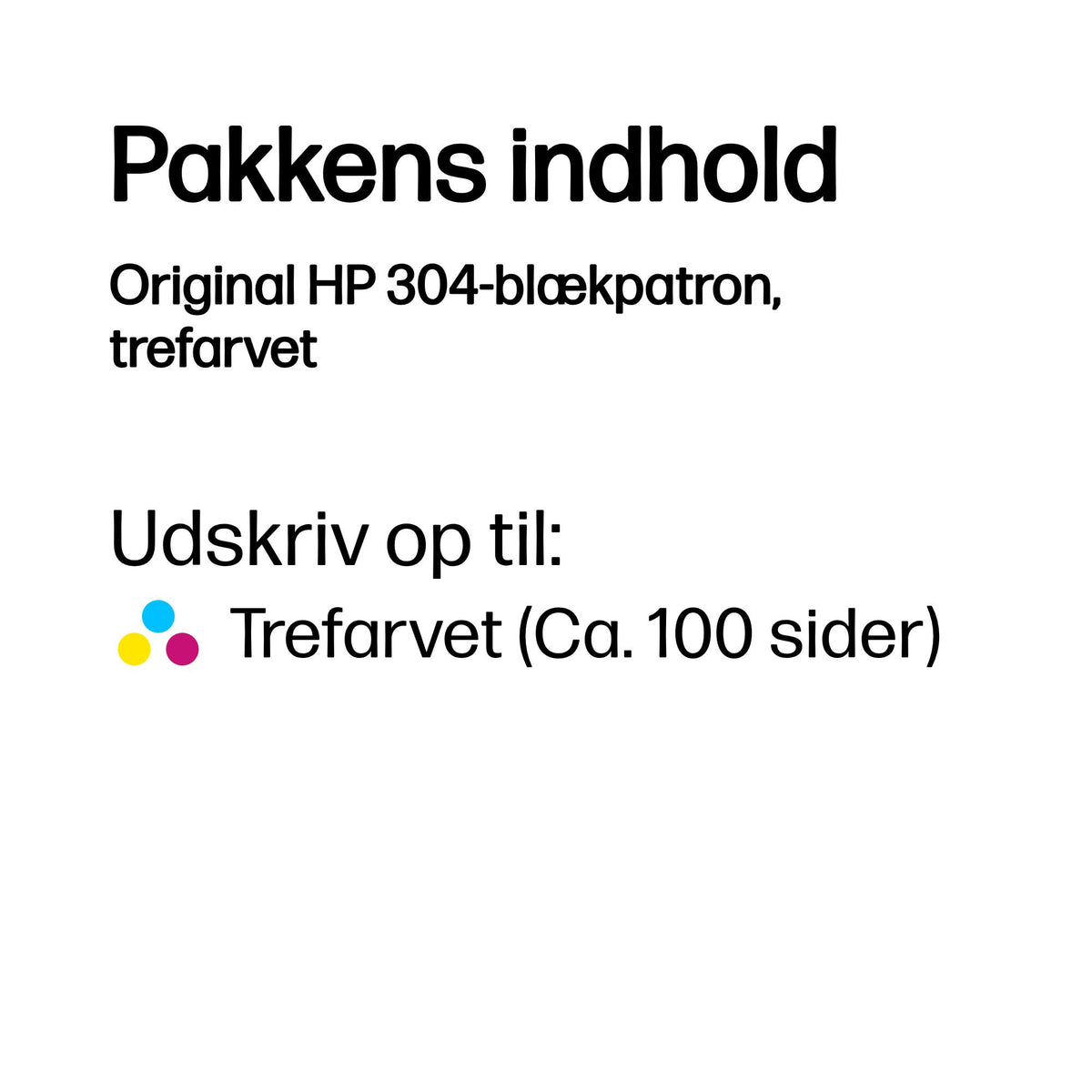 HP 304 Farve (cyan, magenta, gul) 100 sider Blæk N9K05AE