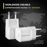 Intenso 7803032 oplader til mobil enhed Strømbank, Tablet, Telefon, Universel Hvid Vekselstrøm Hurtig opladning Indendørs