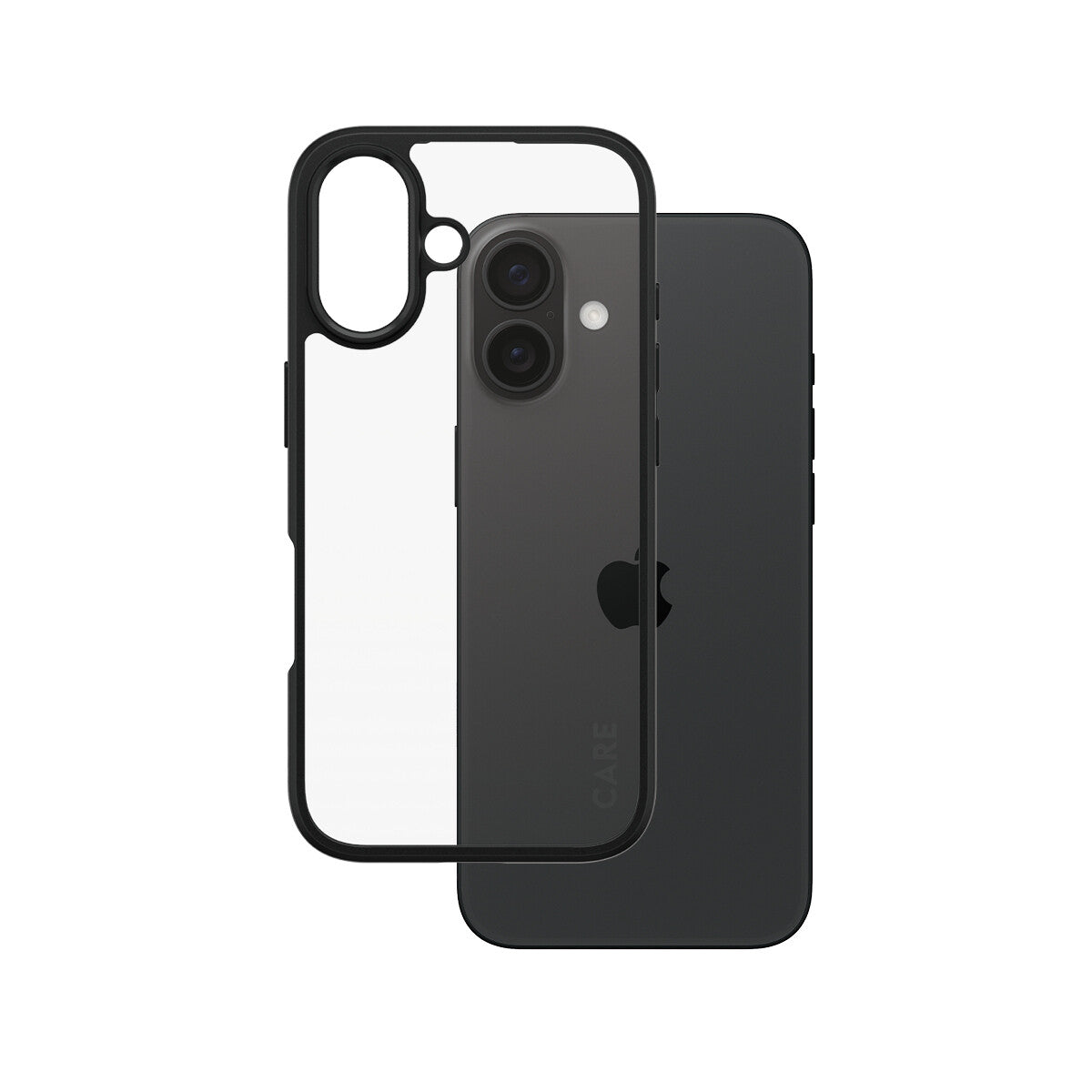 PanzerGlass CARE™ by ® Urban Combat Case Transparent m. Sort Ramme iPhone 16