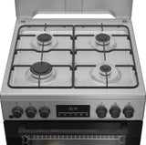 Beko FBM62320SDS Fritstående komfur Elektrisk Gaskomfur Sort, Sølv