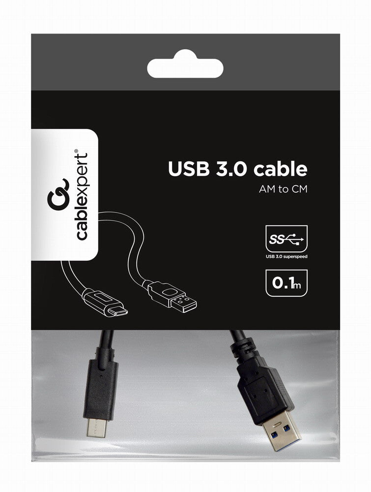 Cablexpert CCP-USB3-AMCM-0.1M USB-kabel USB 3.2 Gen 1 (3.1 Gen 1) 0,1 m USB A USB C Sort