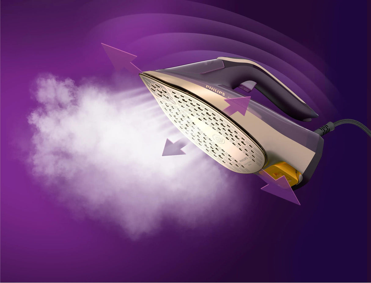 Philips DST8040/30 strygejern Dampstrygejern SteamGlide Elite-strygesål 3000 W Lilla