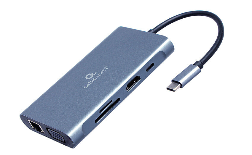 Gembird A-CM-COMBO7-01 dockingstation USB 3.2 Gen 1 (3.1 Gen 1) Type-A Grå
