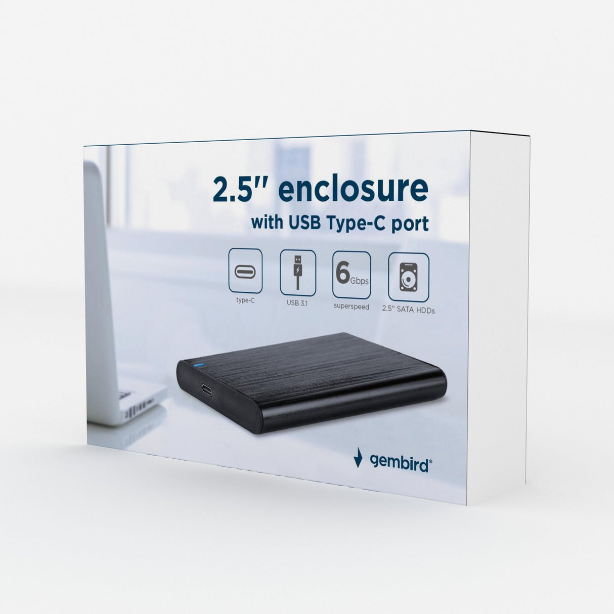 Gembird EE2-U3S-6 drevkabinet HDD/SSD kabinet Sort 2.5"