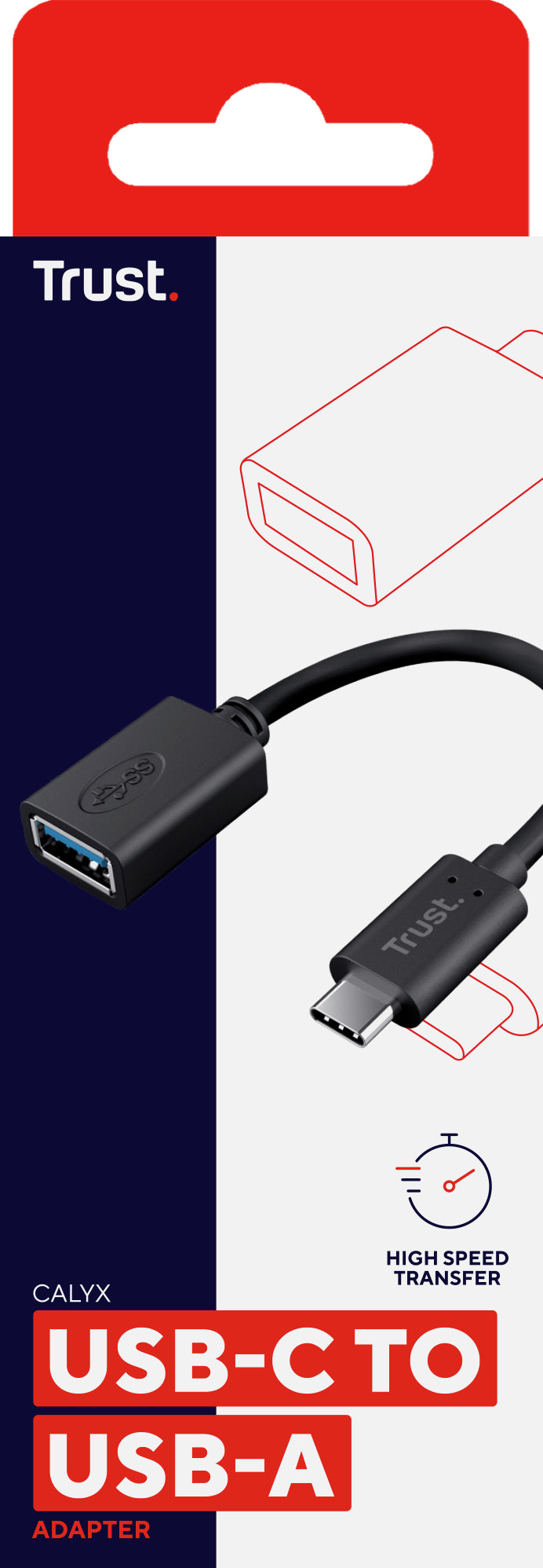 Trust Calyx USB-C to USB-A adapter cable 302136
