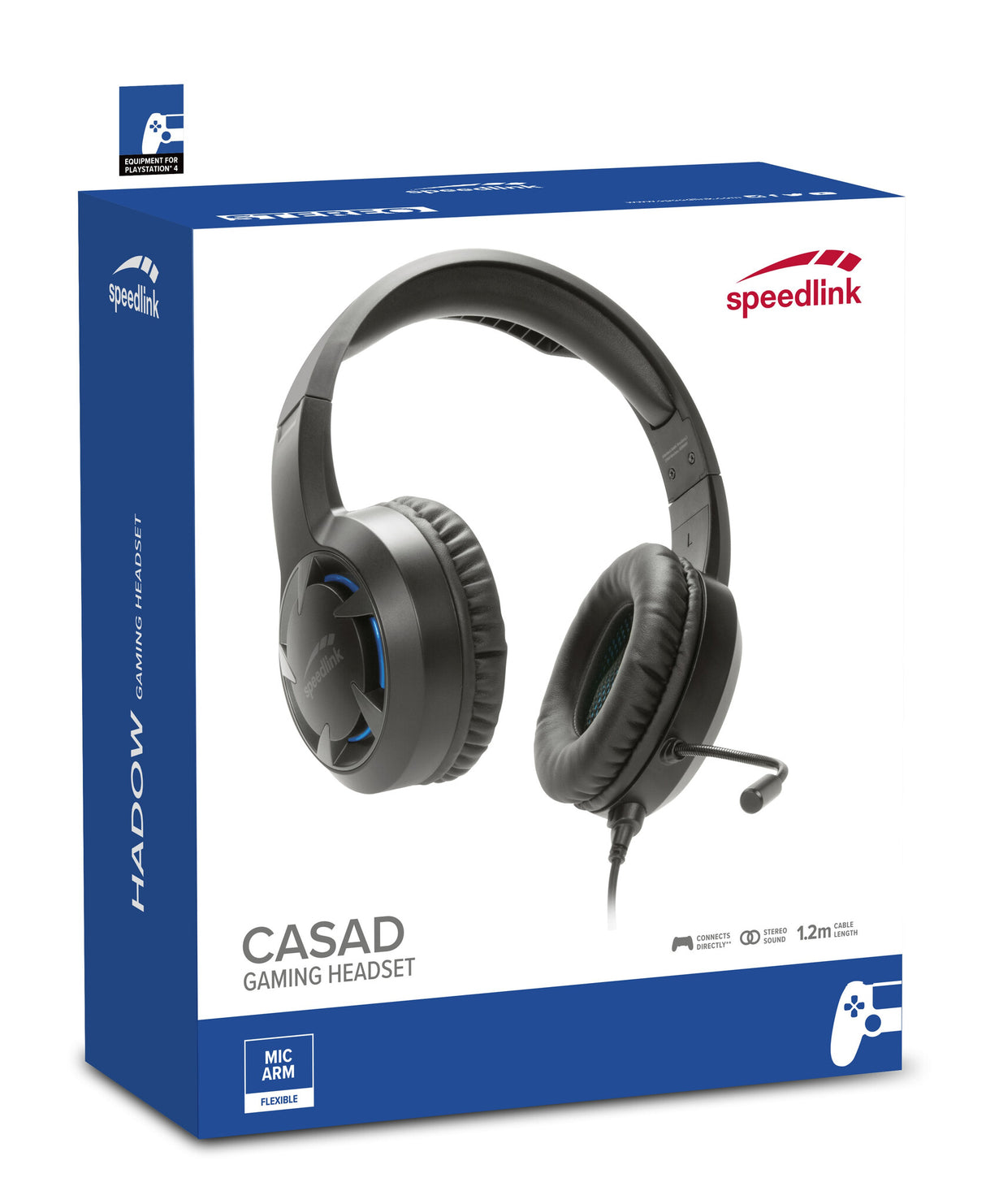 SPEEDLINK CASAD Headset Ledningsført Spil Sort