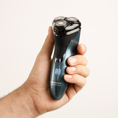Taurus 3 SIDE WATER SHAVE Rotations shaver Trimmer Sort, Blå