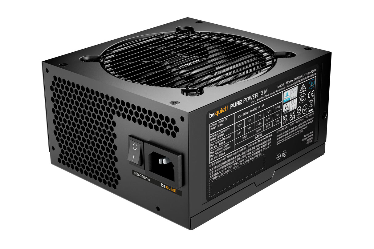 be quiet! Pure Power 13 M | 550W enhed til strømforsyning 20+4 pin ATX ATX Sort