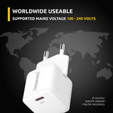 Intenso POWER ADAPTER USB-C GAN/7803022 Universel Hvid Vekselstrøm Hurtig opladning Indendørs