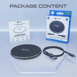 prio Trådløs hurtigoplader 15W (USB C) sort