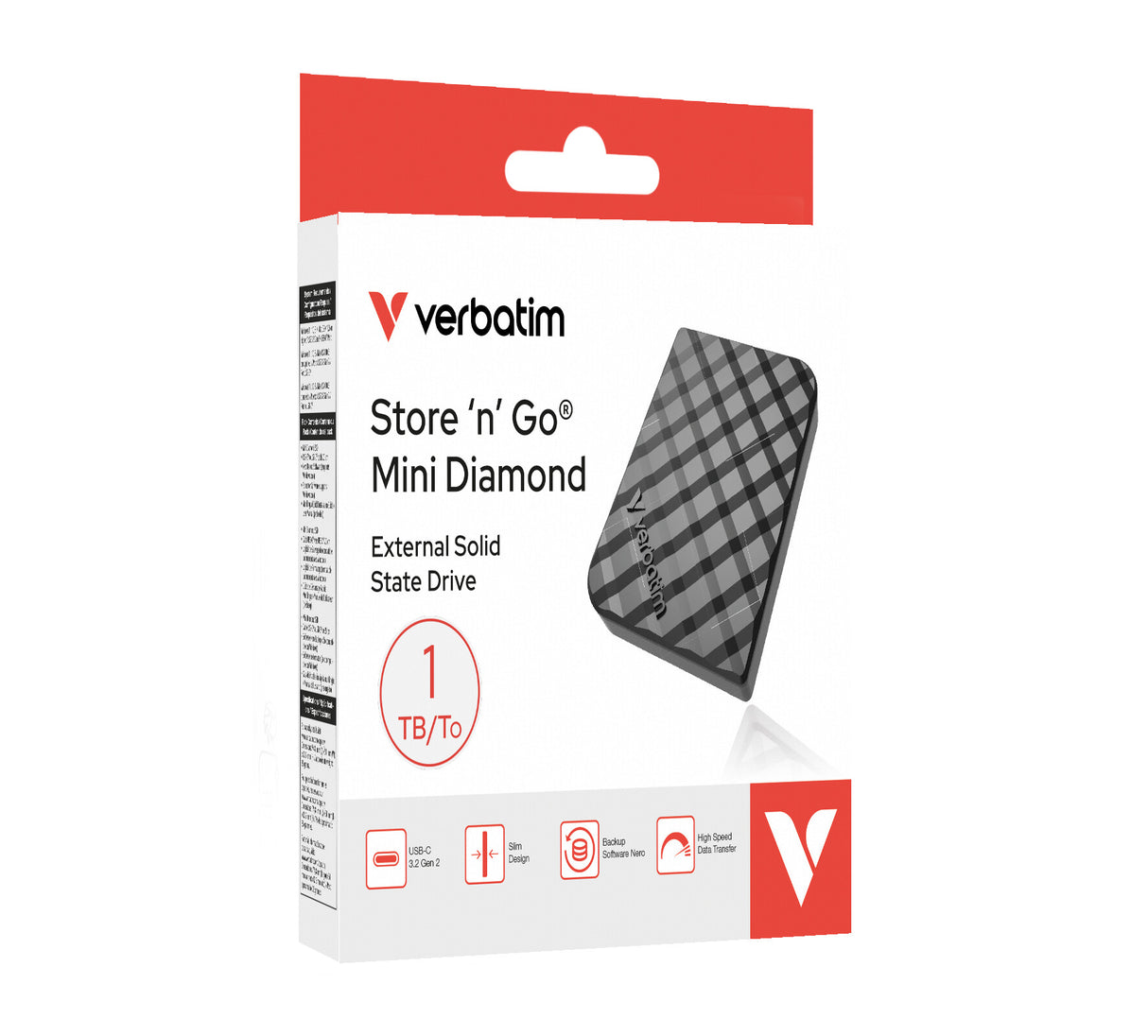 Verbatim Store 'n' Go Mini Diamond 1 TB USB Type-C 3.2 Gen 2 (3.1 Gen 2) Sort
