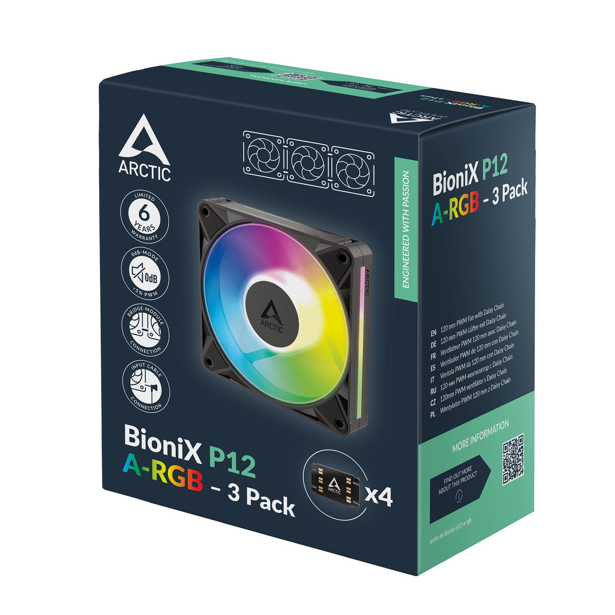 ARCTIC BioniX P14 A-RGB Computerkabinet Ventilator 14 cm Sort 3 stk