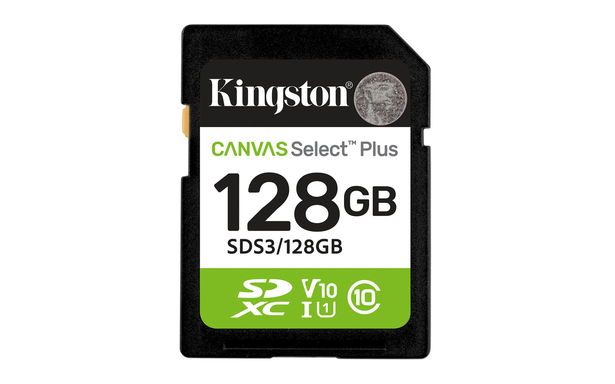 Kingston Technology 128 GB SDXC Canvas Select Plus Gen3 150 MB/s C10 UHS-I U1 V10