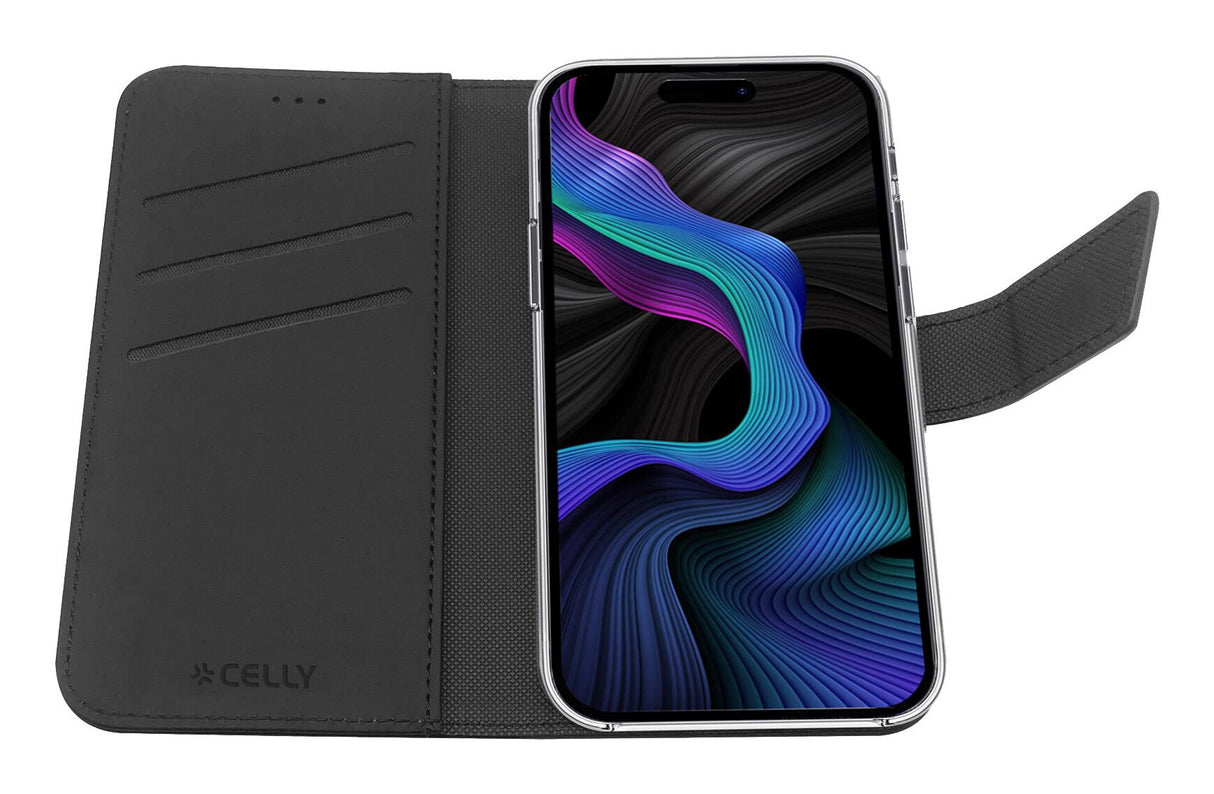 Celly WALLY1053 mobiltelefon etui 15,5 cm (6.1") Tegnebogsetui Sort