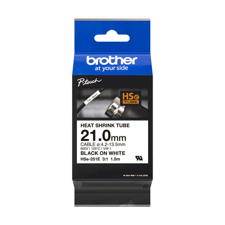 Brother HSE-251E etiketbånd Sort på hvid