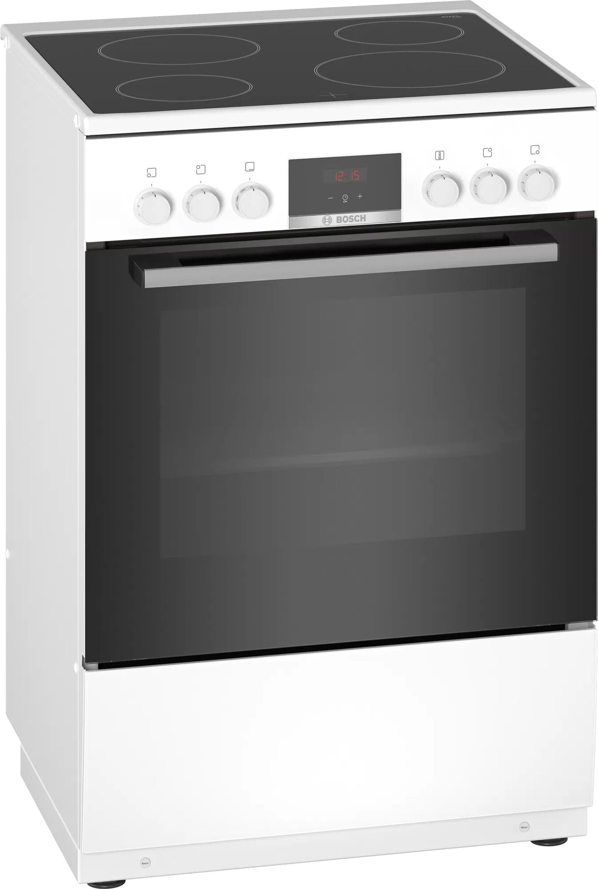 Bosch Serie 4 HKN31A020U komfur og ovn Fritstående komfur Elektrisk Keramisk Hvid