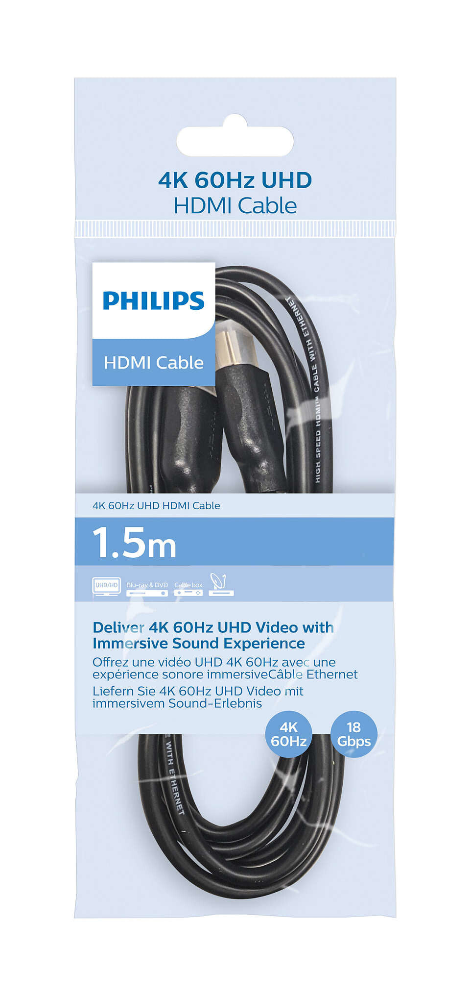 Philips SWV5510/00 HDMI-kabel 1,5 m HDMI Type A (Standard) Sort