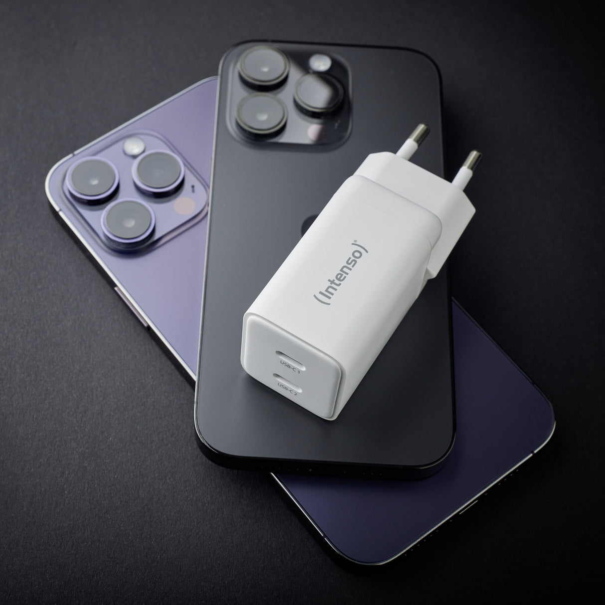 Intenso POWER ADAPTER 2XUSB-C GAN/7804012 Universel Hvid Vekselstrøm Hurtig opladning Indendørs
