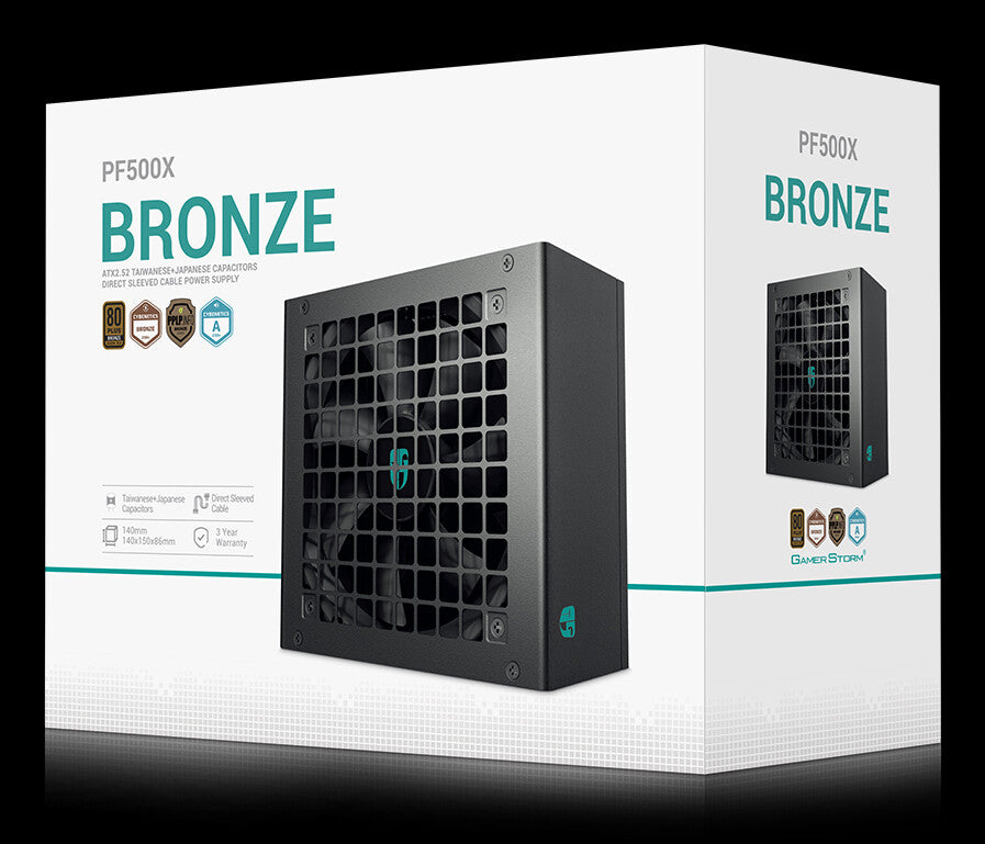 DeepCool PF500X enhed til strømforsyning 500 W 20+4 pin ATX ATX Sort