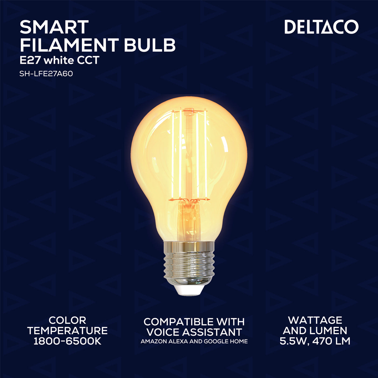 Deltaco SH-LFE27A60 Smart Home LED glødepære E27