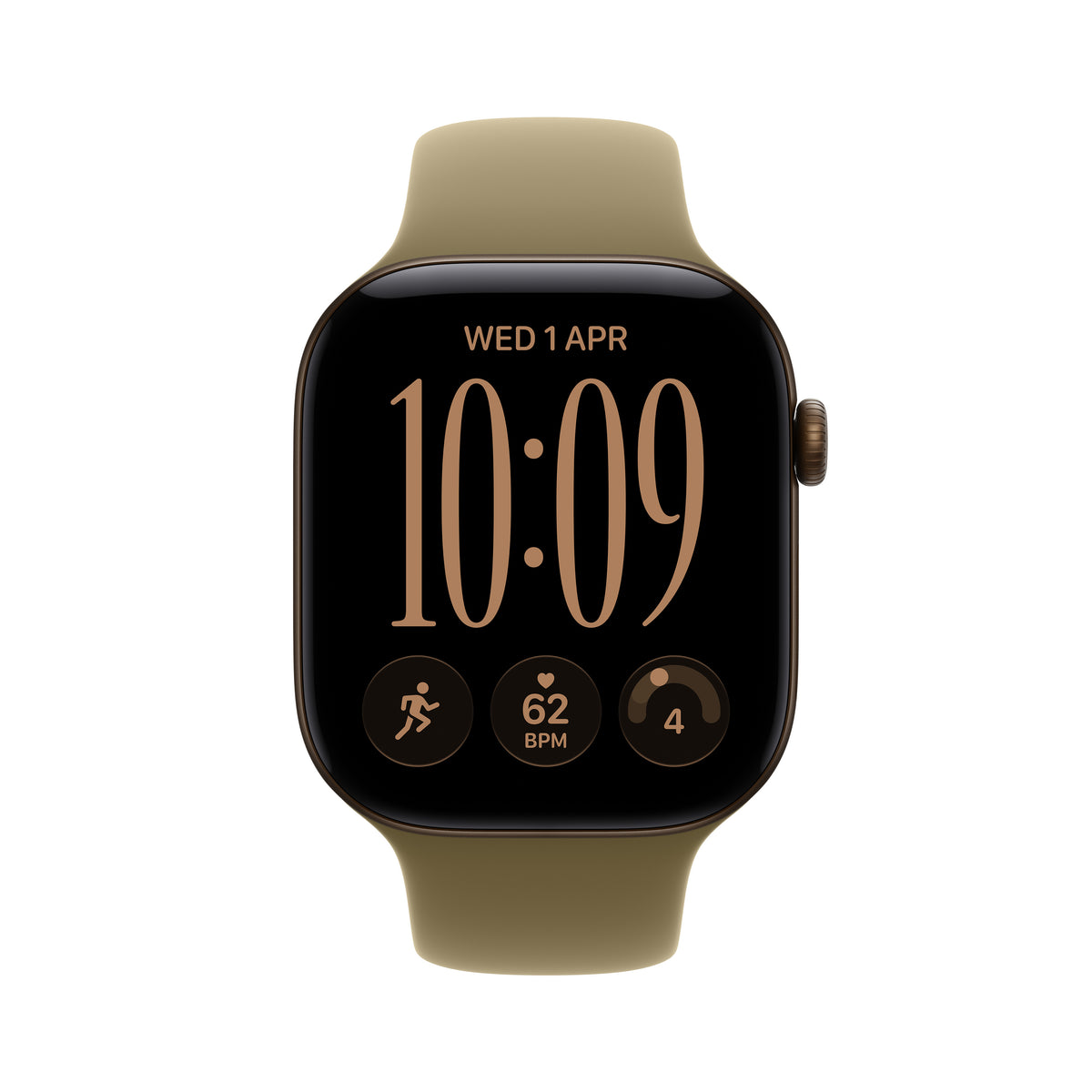 *Apple Watch Series 12 GPS + Cellular 46mm Dark Bronze Aluminium Case with Olive Sport Band - M/L