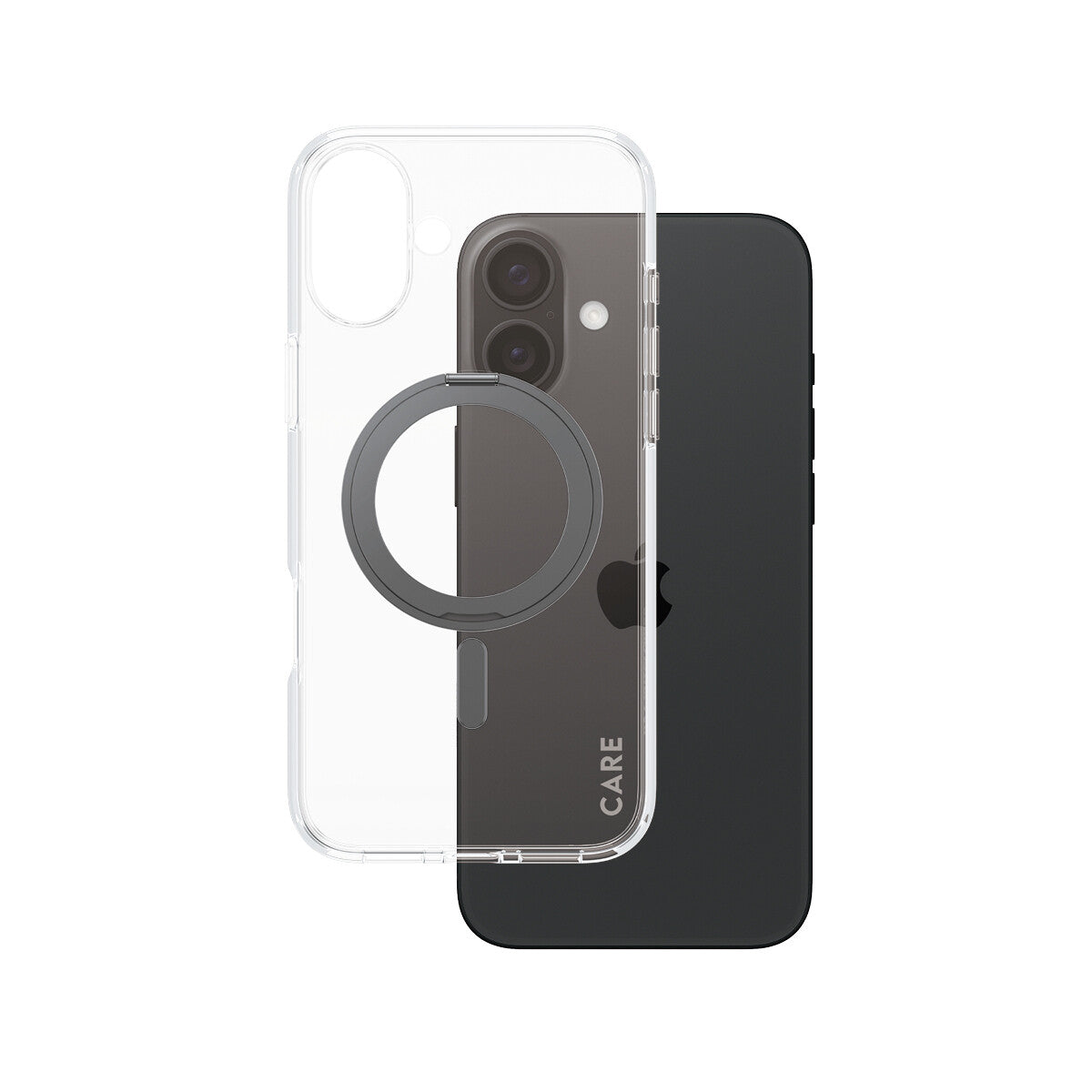 PanzerGlass CARE™ by ® Case Transparent m. Sort Kickstand & MagSafe iPhone 16 Plus
