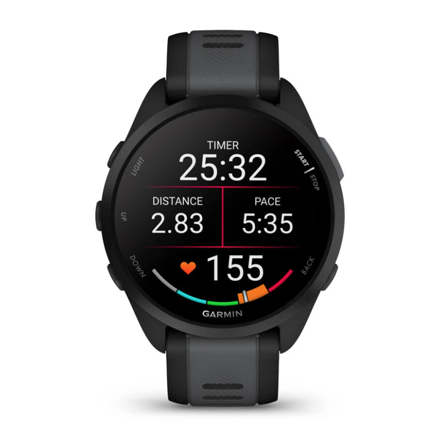 Garmin Forerunner 165 3,05 cm (1.2") AMOLED 43 mm Digital 390 x 390 pixel Berøringsskærm Sort GPS (satellit)