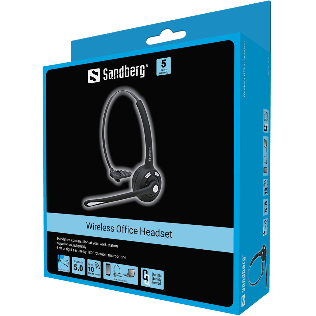 Sandberg 126-23 hovedtelefoner/headset Trådløs Kontor/Callcenter Bluetooth Sort