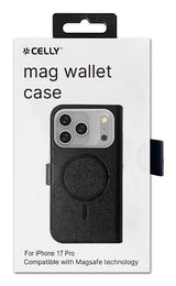 Celly WALLYMAG mobiltelefon etui 16 cm (6.3") Tegnebogsetui Sort