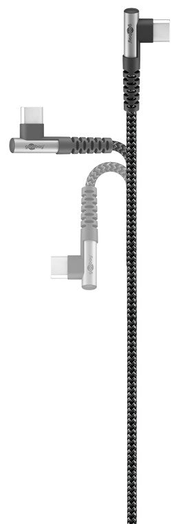 Goobay USB-A til USB-C 90° vinklet kabel 0.5 m Sølv