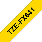Brother TZE-FX641 etiketbånd Sort på gul TZ
