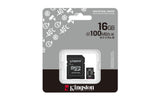 Kingston Technology 16GB microSDHC Industrial C10 A1 pSLC kort + SD-adapter