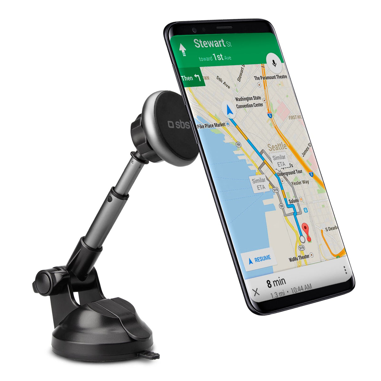 SBS TESUPMAGEXT holder Passiv holder Mobiltelefon/Smartphone Sort, Sølv