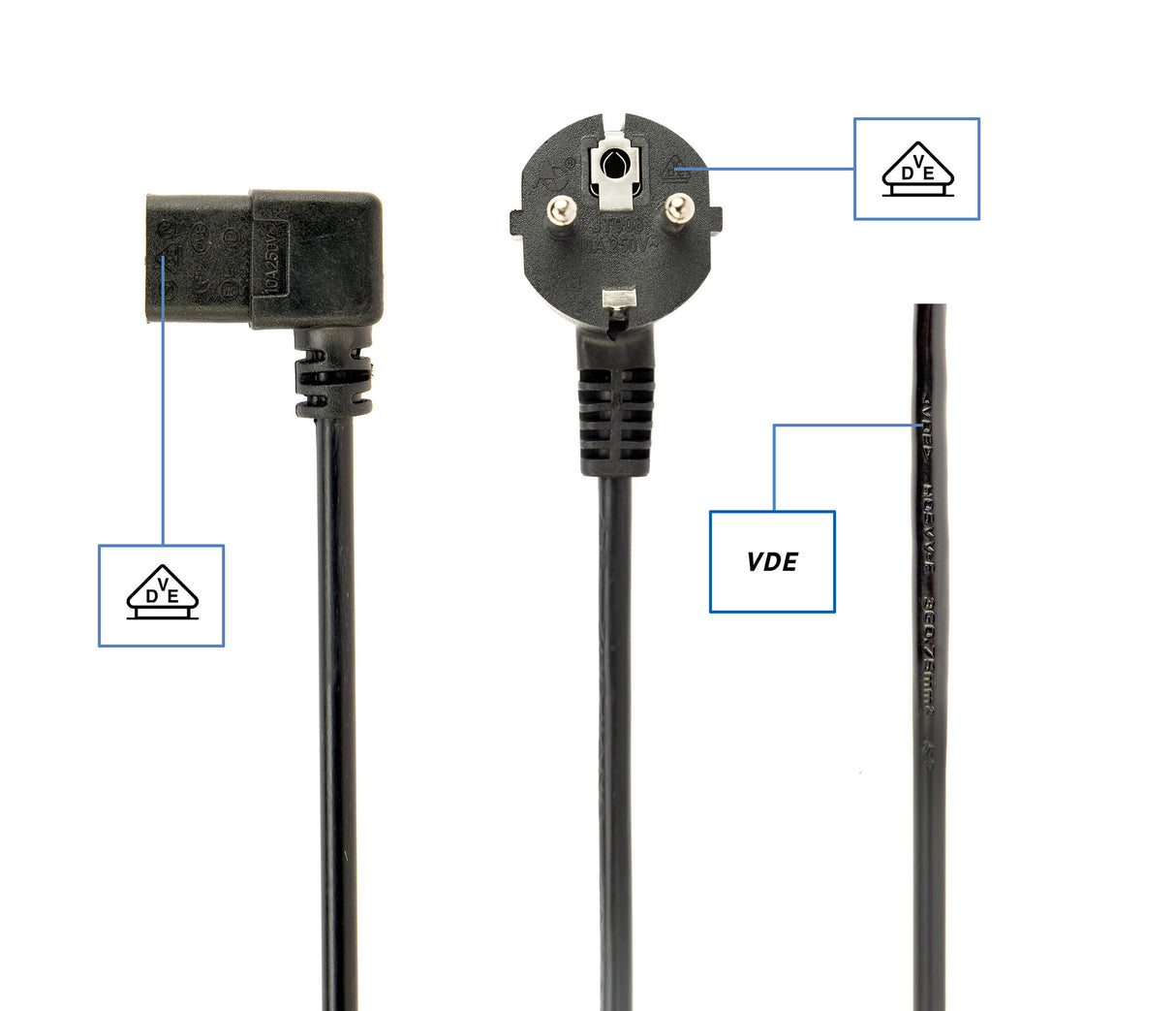 Gembird PC-186A-VDE1B-1.5M el-ledning Sort 1,5 m Strømstik type F IEC C13