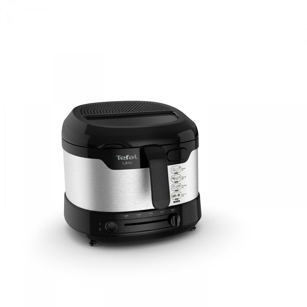 Tefal Uno FF215D Enkelt 1,8 L Enkeltstående 1600 W Frituregryde Sort, Rustfrit stål