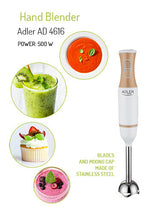 Adler AD 4616 blender 0 L Nedsænkning blender 500 W Rustfrit stål, Hvid