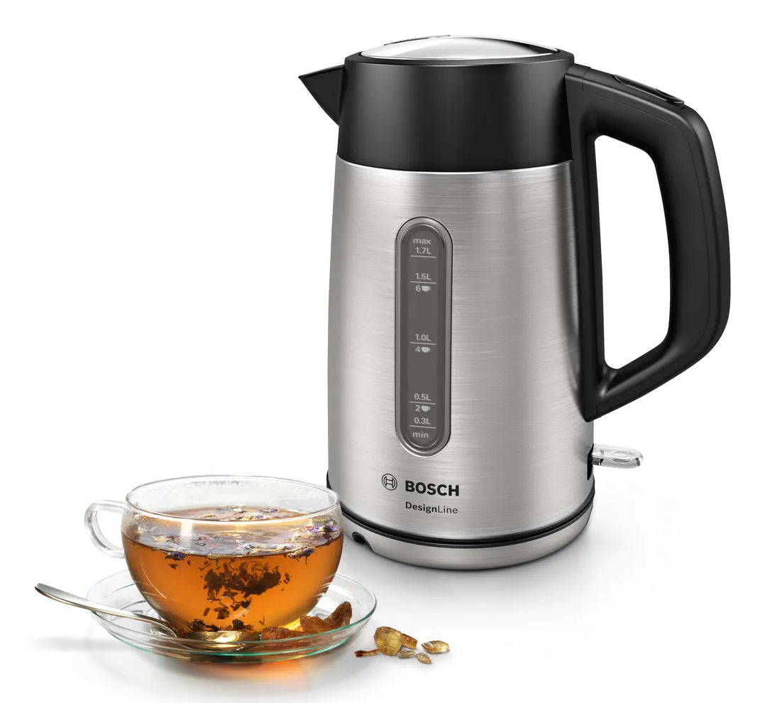 Bosch DesignLine Elkedel 1.7liter 2.4kW Rustfrit stål/sort