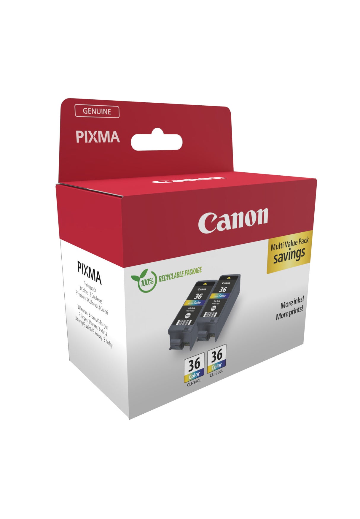 Canon 1511B025 blækpatron 2 stk Original Sort, Blå, Magenta, Gul