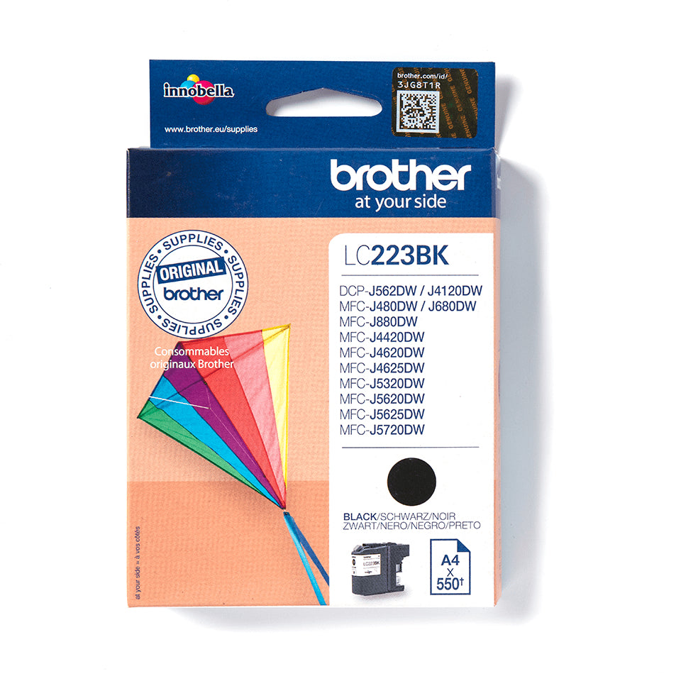 Brother LC-223BK blækpatron 1 stk Original Sort