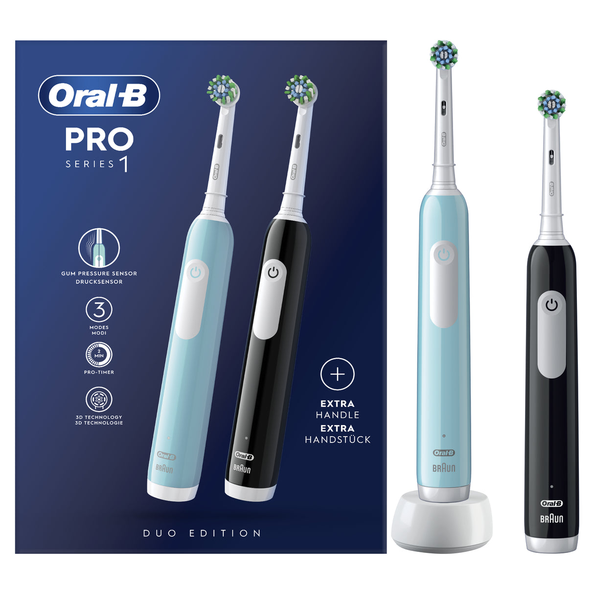 Oral-B Pro Series 1 Duo el-tandbørste sort og blå