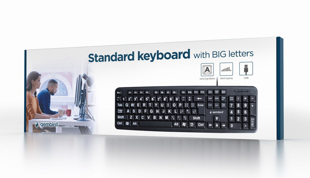 Gembird KB-US-103 tastatur USB QWERTY US engelsk Sort