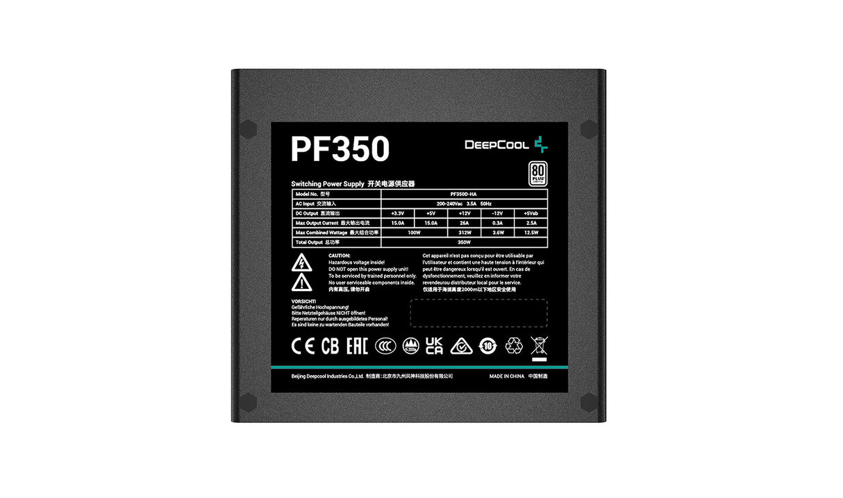 DeepCool R-PF350D-HA0B-EU enhed til strømforsyning 350 W 20+4 pin ATX ATX Sort