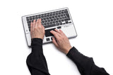 Mousetrapper Alpha - Nordic tastatur Mus inkluderet Kontor USB + Bluetooth QWERTY Nordisk Sort, Sølv