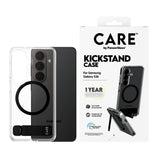 CARE by PanzerGlass Urban Explorer Case Transparent w. Black Kickstand & Qi Samsung Galaxy S26