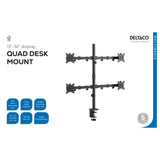 Deltaco ARM-0302-B Quad desk mount