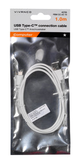 Vivanco PBW CC UC 10 USB-kabel USB 2.0 1 m USB A USB C Hvid