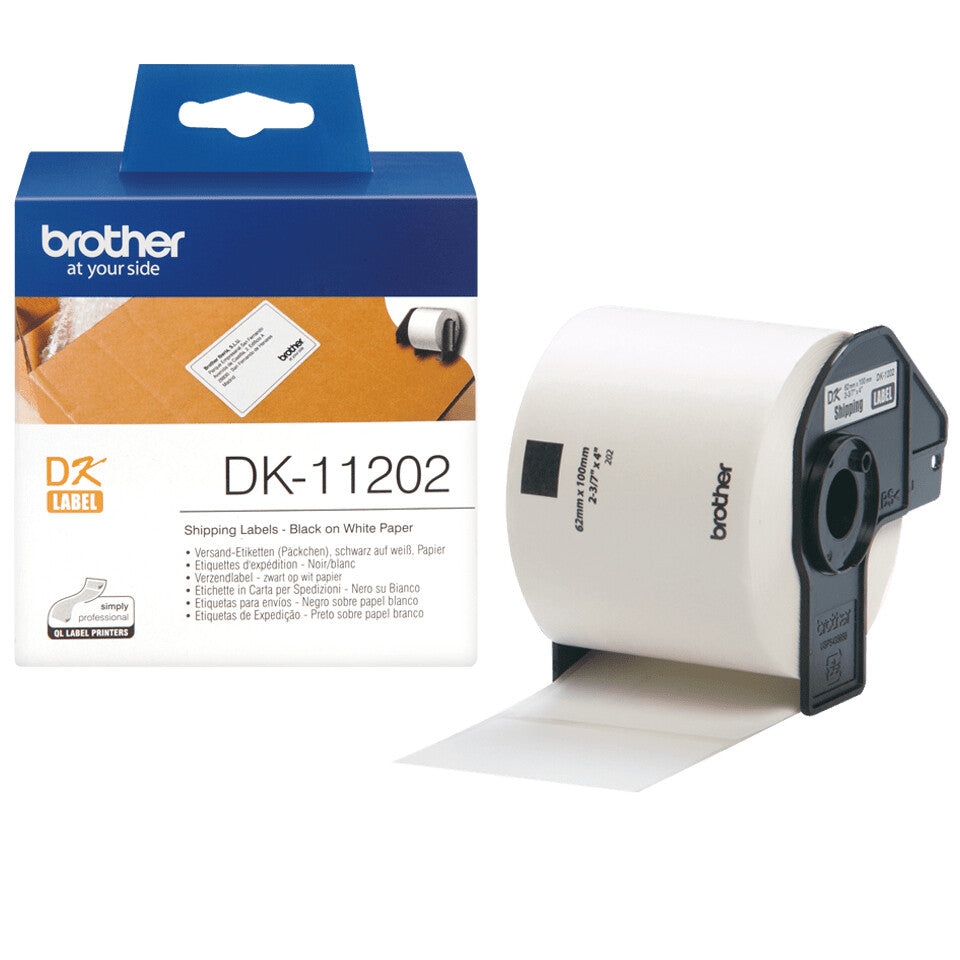 Brother DK-11202 etiketbånd Sort på hvid