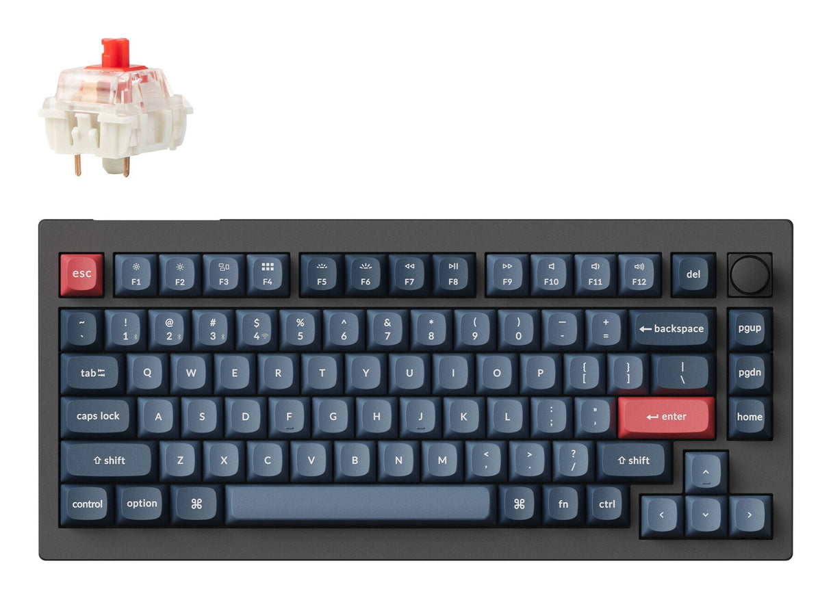 Keychron V1 Max tastatur Universel USB + RF Wireless + Bluetooth Sort, Grå